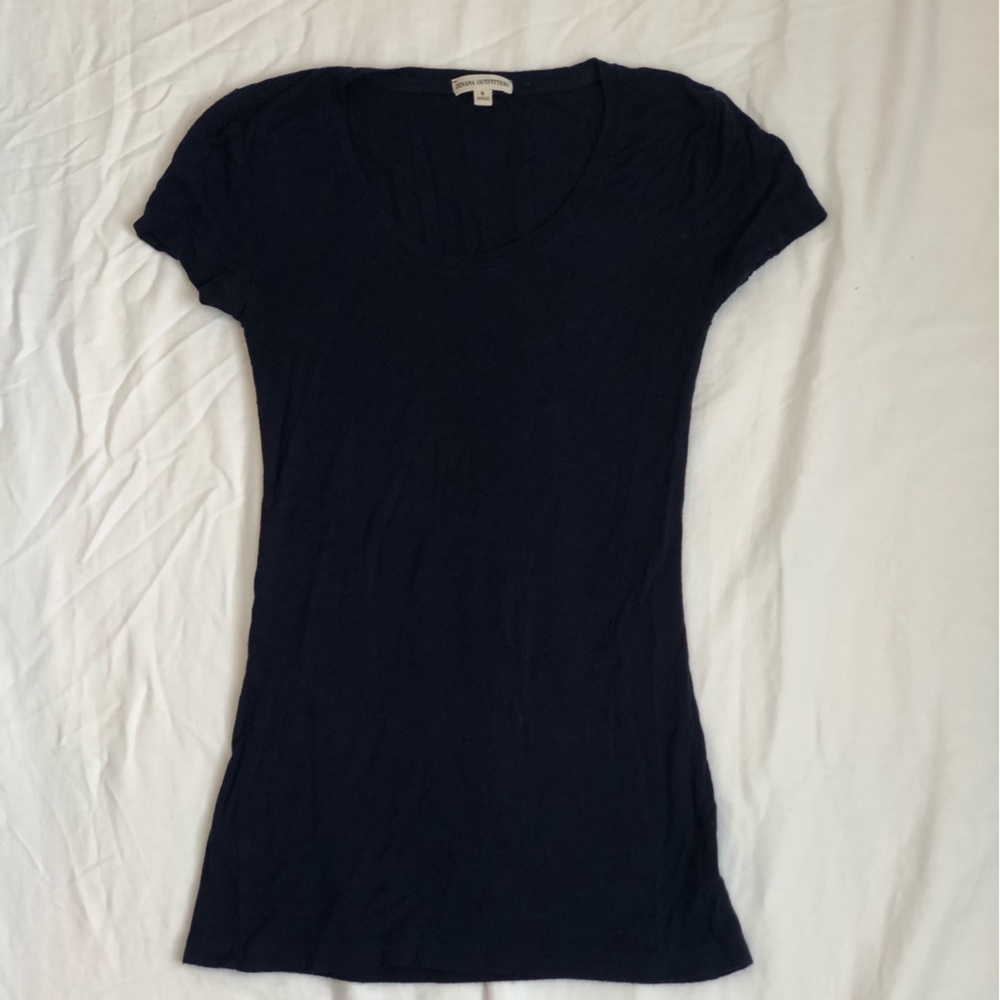 Navy blue scoop neck tee
